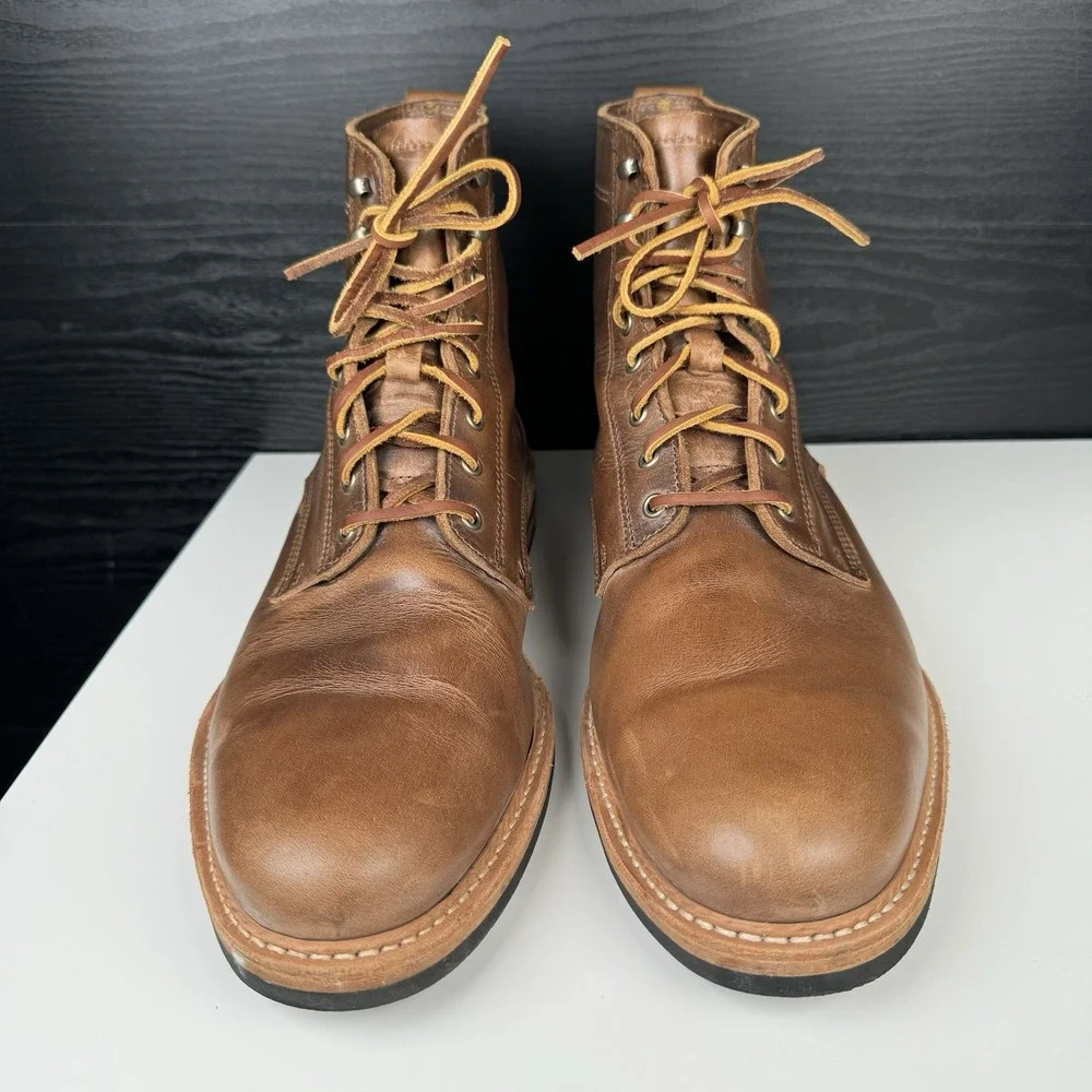 Rancourt & Co. x Taylor Stitch Moto Boot Leather Brown - Men's 14 D